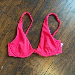NWT Pink Ribbed Underwire Hollister Bikini